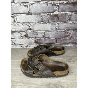 Birkenstock Lugano Brown Nubuck Leather Strappy Sandals Women’s Sz 36EU/5.5M US